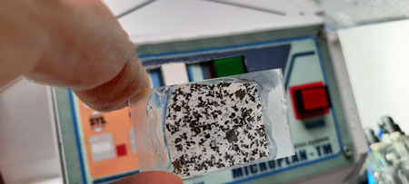 مقطع نازک ميکروسکپی ، Thin section preparation sample